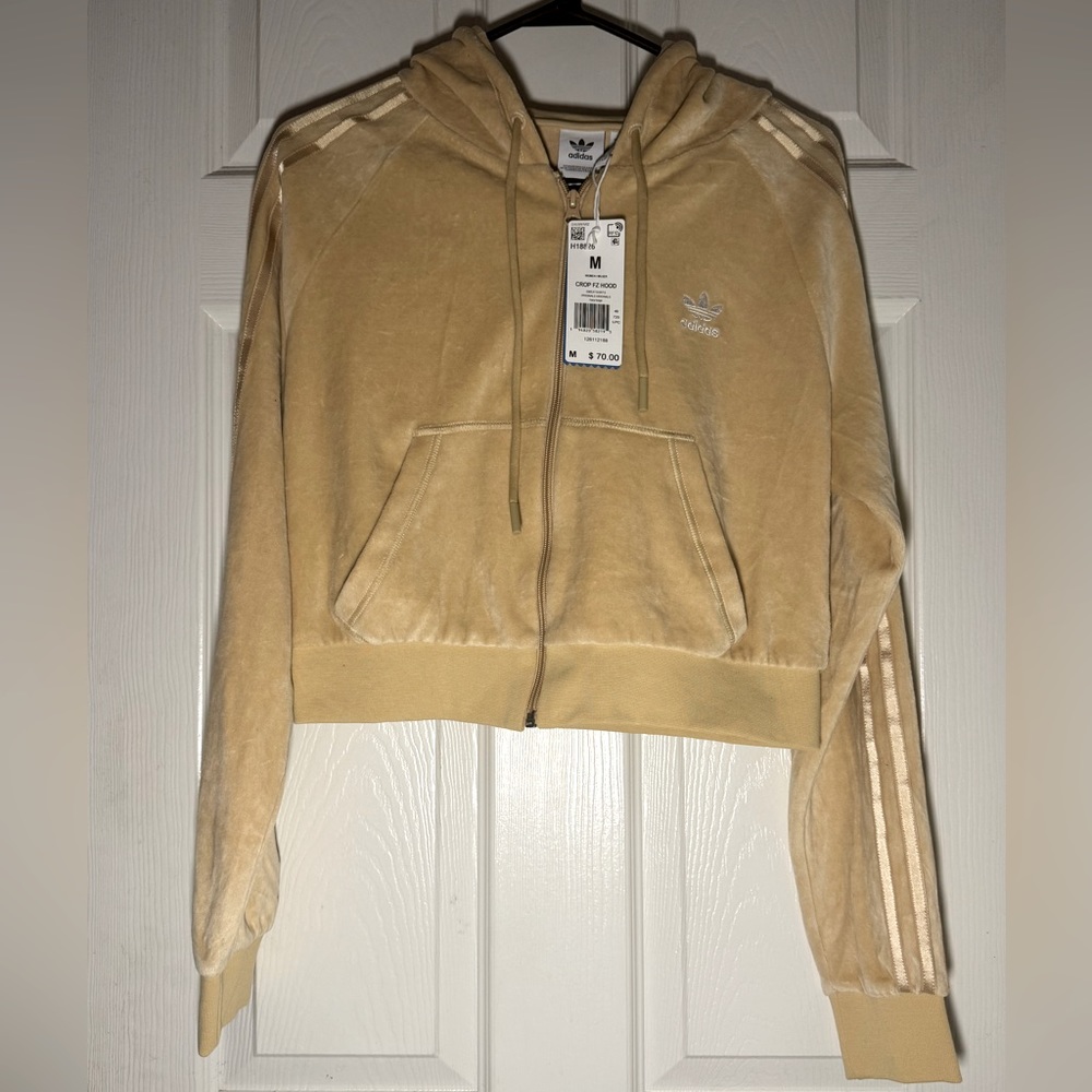 Women’s Adidas Cropped Hazy Beige Hoodie